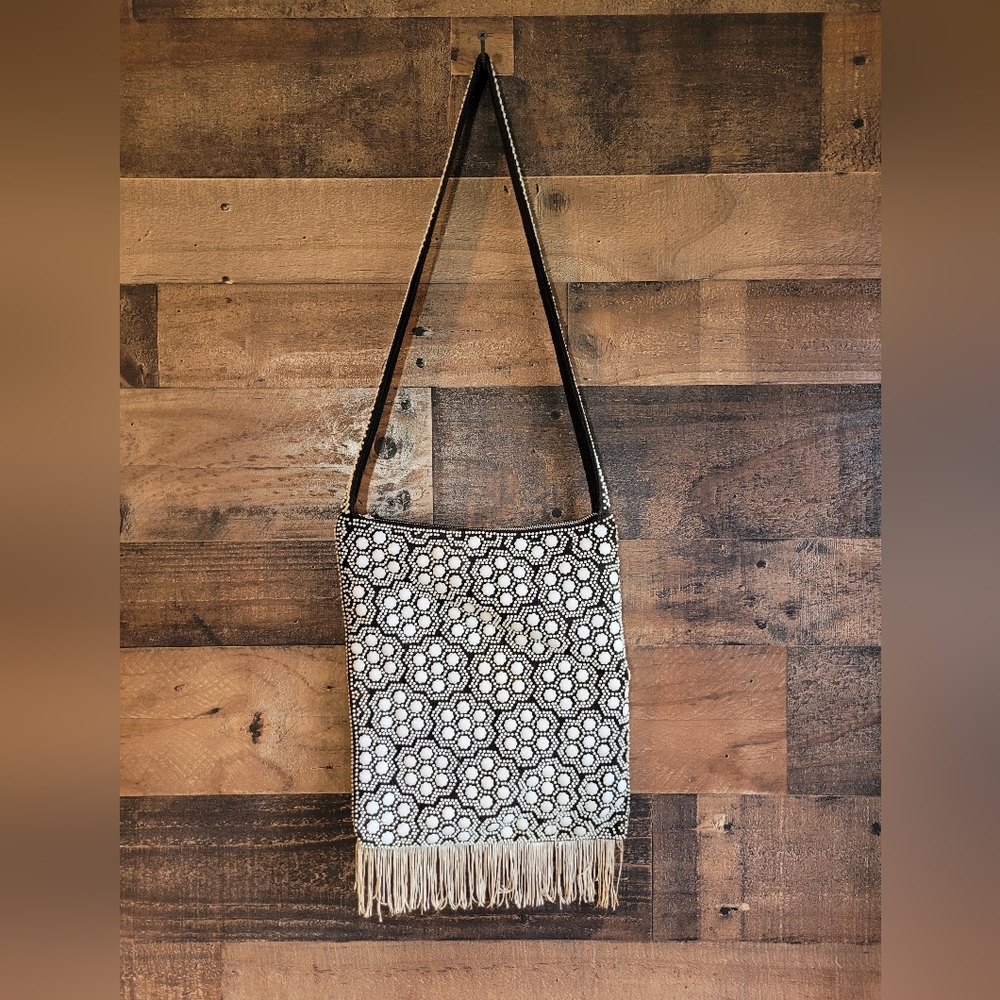 Vintage Beaded Purse Fringe Hippie Indie Boho